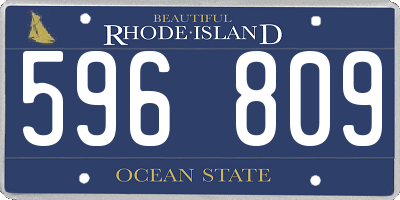RI license plate 596809