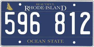RI license plate 596812