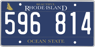 RI license plate 596814