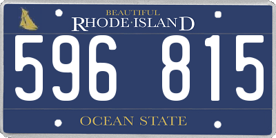 RI license plate 596815