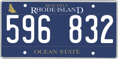 RI license plate 596832
