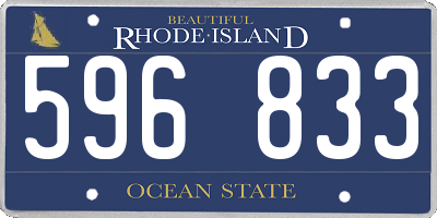 RI license plate 596833