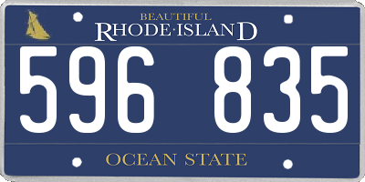 RI license plate 596835