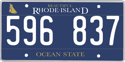 RI license plate 596837