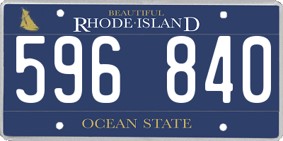 RI license plate 596840