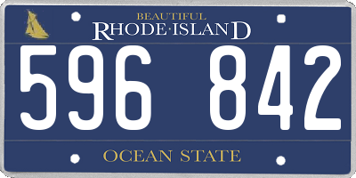 RI license plate 596842