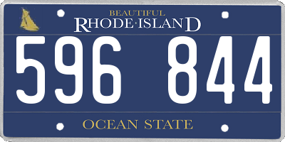 RI license plate 596844