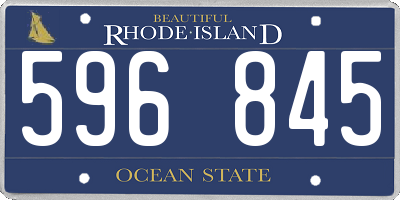 RI license plate 596845