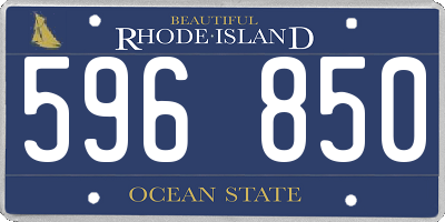 RI license plate 596850