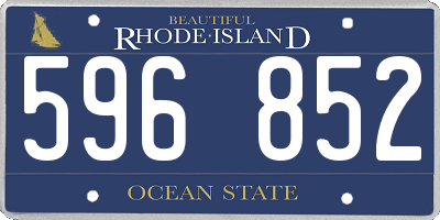 RI license plate 596852
