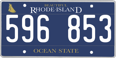 RI license plate 596853