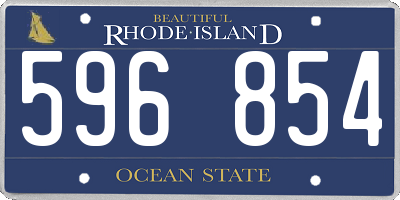 RI license plate 596854