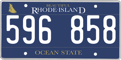 RI license plate 596858