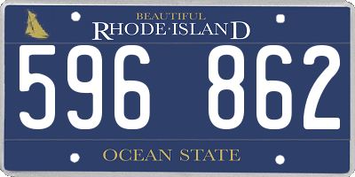 RI license plate 596862