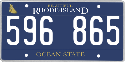 RI license plate 596865
