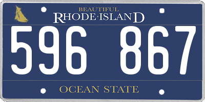 RI license plate 596867