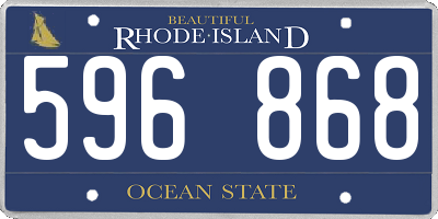 RI license plate 596868