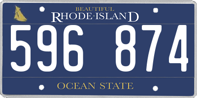 RI license plate 596874