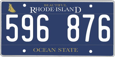 RI license plate 596876