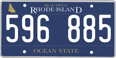 RI license plate 596885