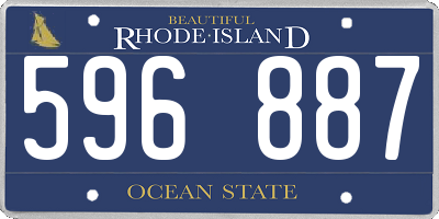 RI license plate 596887