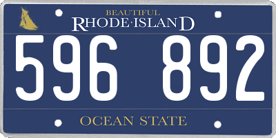 RI license plate 596892