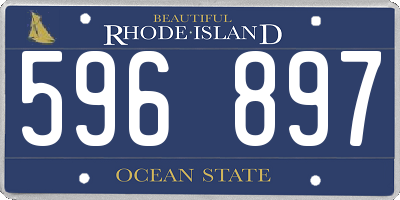 RI license plate 596897