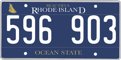 RI license plate 596903
