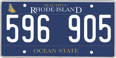 RI license plate 596905