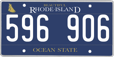 RI license plate 596906