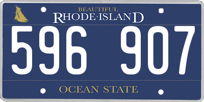 RI license plate 596907