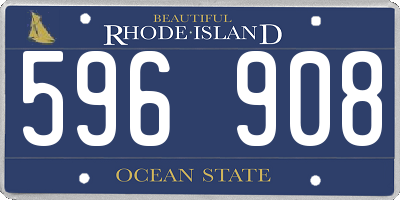 RI license plate 596908