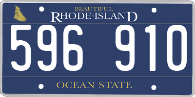 RI license plate 596910