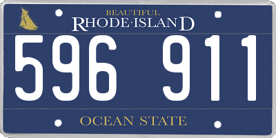 RI license plate 596911