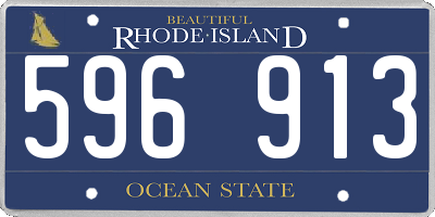 RI license plate 596913