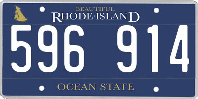 RI license plate 596914