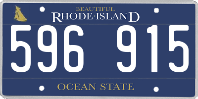 RI license plate 596915