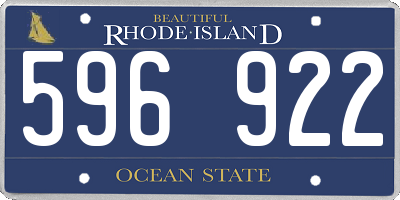 RI license plate 596922
