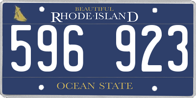RI license plate 596923
