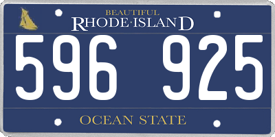 RI license plate 596925