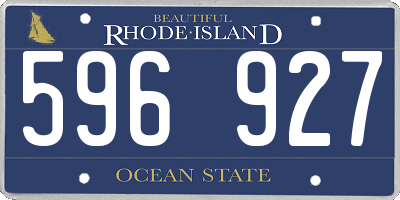 RI license plate 596927