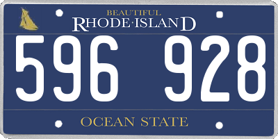 RI license plate 596928