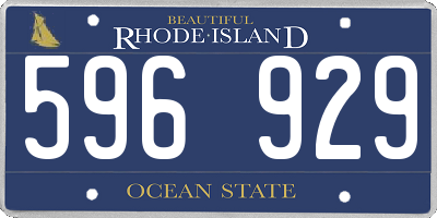 RI license plate 596929