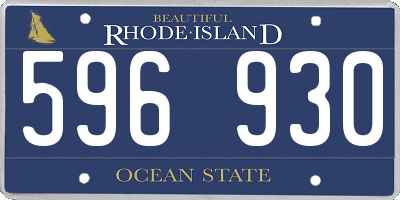 RI license plate 596930