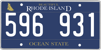 RI license plate 596931