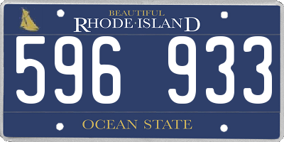 RI license plate 596933
