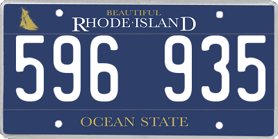 RI license plate 596935