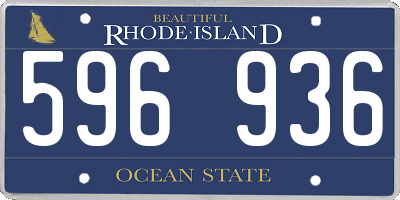 RI license plate 596936