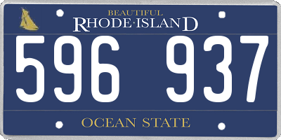 RI license plate 596937