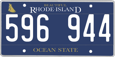 RI license plate 596944